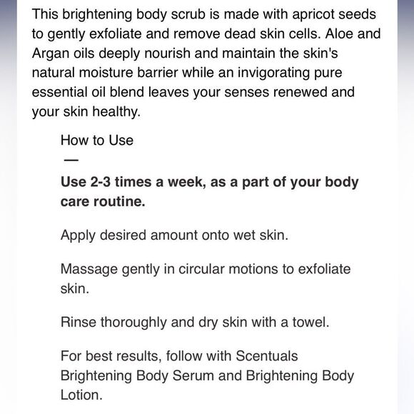 🦋 Scentuals Brightening Body Scrub New FullSz - Picture 3 of 3